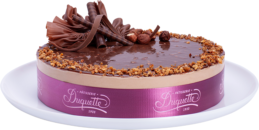 Gateau Peche Noisettes Avec Mousse Au Chocolat Patisserie Duquette